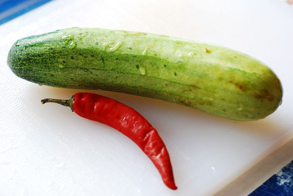 Ingredients For Pickled Cucumber With Chili